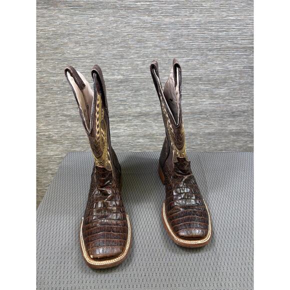 Herencia Boots Mens Size 6 Brown Leather Western Croc Print Square Toe main image 7